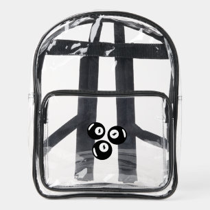 Lucky Number 111 Black Balls Clear Backpack