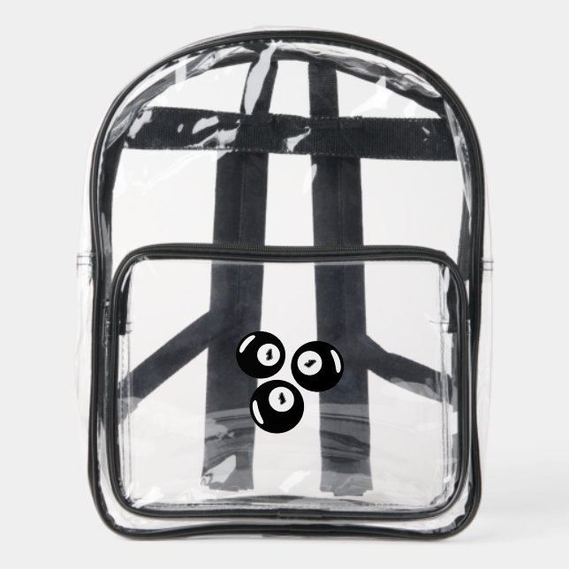 Lucky Number 111 Black Balls Clear Backpack (Front)