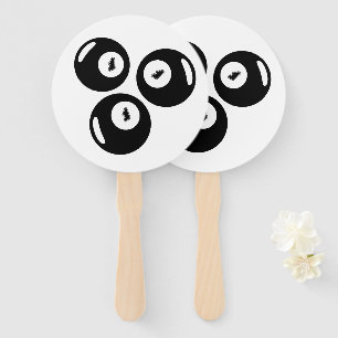 Lucky Number 111 Black Balls Hand Fan