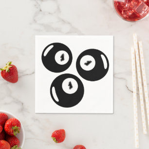 Lucky Number 111 Black Balls Napkins
