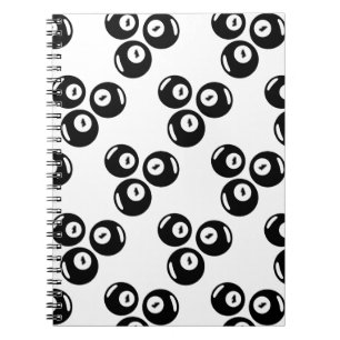 Lucky Number 111 Black Balls Notebook