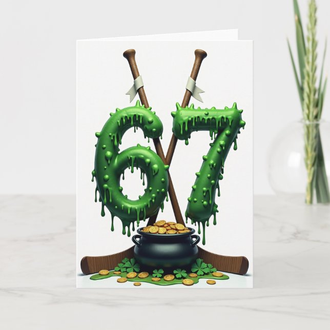 Lucky Number 67 St Patricks Card (Front)