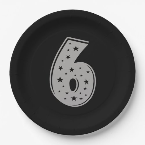 Lucky Number 6 Happy Birthday Paper Plates
