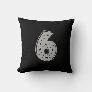 Lucky Number 6 Happy Birthday Throw Pillow