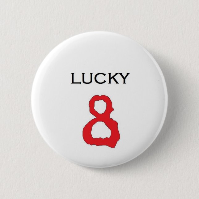 Lucky Number 8 Badge Button (Front)