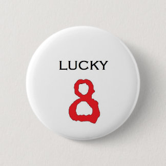 Lucky Number 8 Badge Button