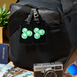 Lucky Number 9 Teal Balls Luggage Tag