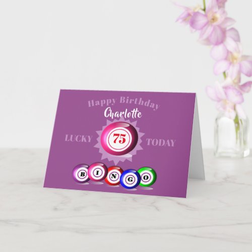 Lucky Number Bingo Themed Birthday Card