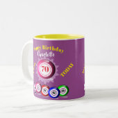 Lucky Number Bingo Themed Birthday Two-Tone Coffee Two-Tone Coffee Mug (Front Left)