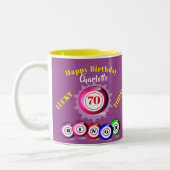 Lucky Number Bingo Themed Birthday Two-Tone Coffee Two-Tone Coffee Mug (Left)