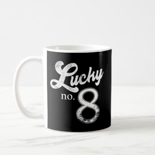 Lucky Number Eight Distressed Coffee Mug