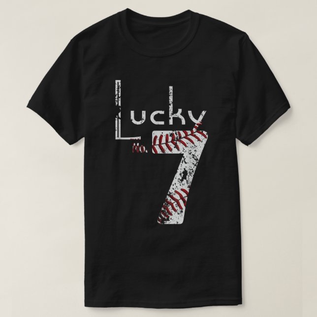 Lucky Number Seven Distressed Favorite Number Seve T-Shirt (Design Front)