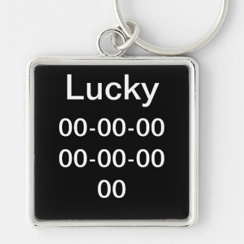 Lucky Numbers 2" Large Square Keychain by StormythoughtsGifts at Zazzle