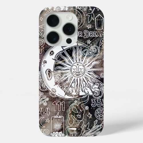 Lucky Numerology Manifesting Magic Galaxy Grunge iPhone 15 Pro Case