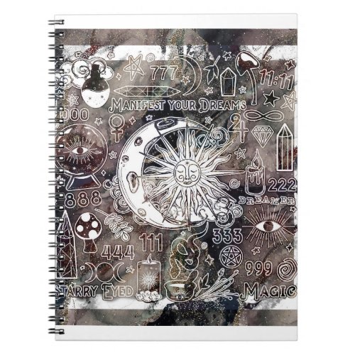 Lucky Numerology Manifesting Magic Galaxy Grunge Notebook