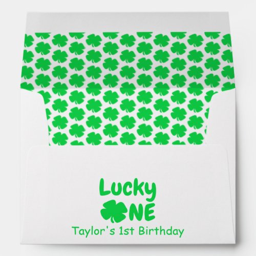Lucky One 1st Birthday Envelope