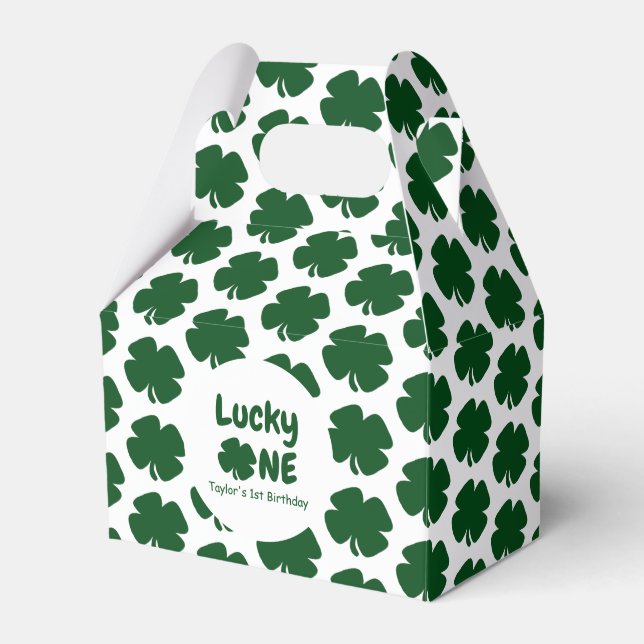 Lucky One 1st Birthday Favor Boxes (Front Side)