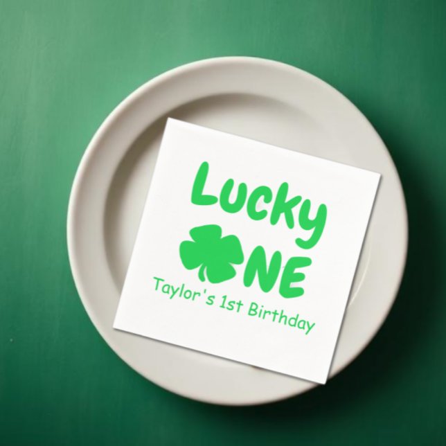 Lucky One 1st Birthday Napkins (Creator Uploaded)