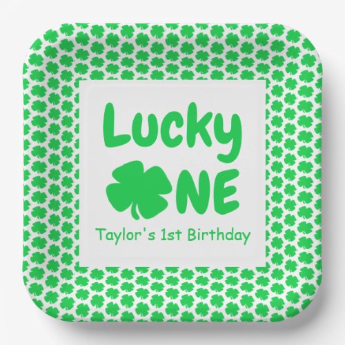 Lucky One 1st Birthday Paper Plate
