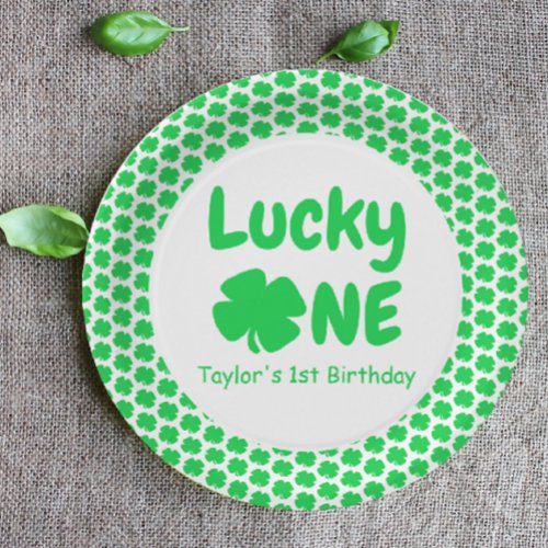 Lucky One 1st Birthday Paper Plates