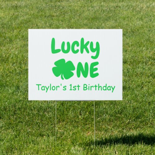 Lucky One 1st Birthday Sign