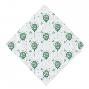 Lucky One 1st Birthday St Patricks Day Clover Bandana