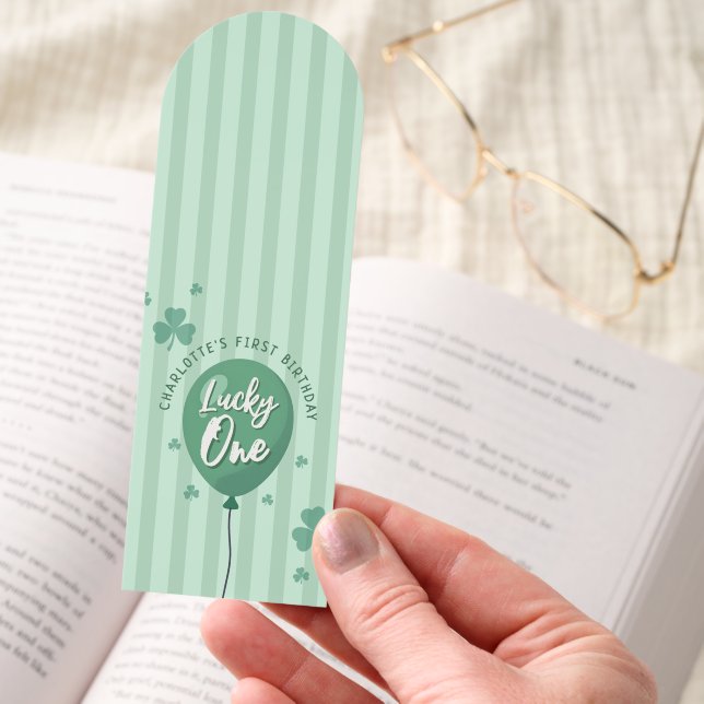 Lucky One 1st Birthday St Patricks Day Clover Bookmarks (Hand)