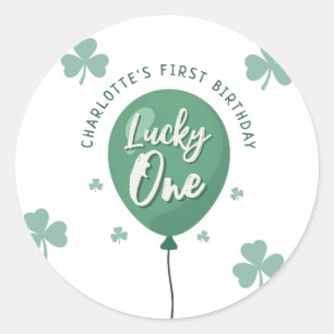 Lucky One 1st Birthday St Patricks Day Clover Classic Round Sticker