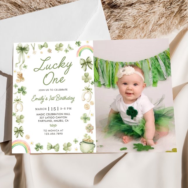 Lucky One 1st Birthday St Patrick's Day Invitation (Creator Uploaded)