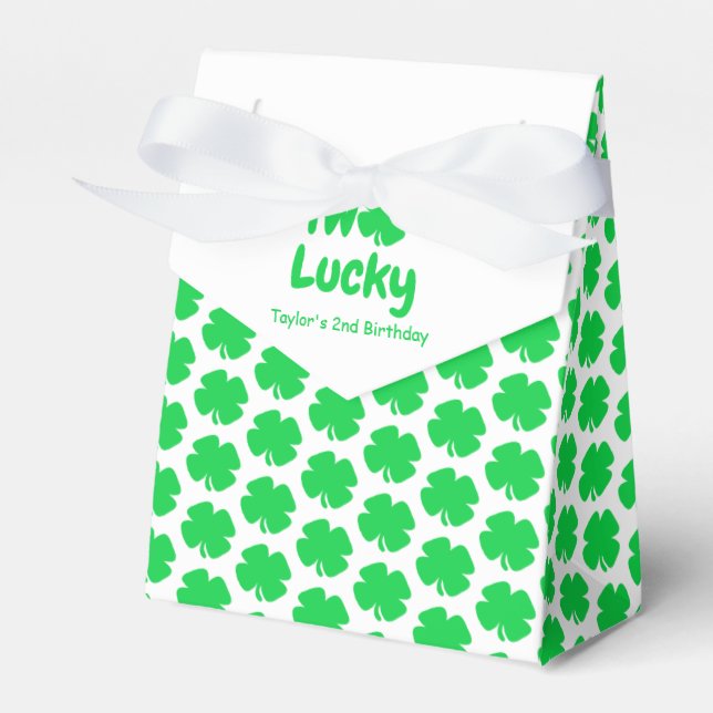 Lucky One 2nd Birthday Favor Boxes (Front Side)