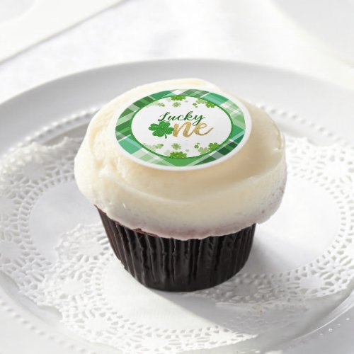 Lucky One Birthday Edible Cupcake Round Edible Frosting Rounds