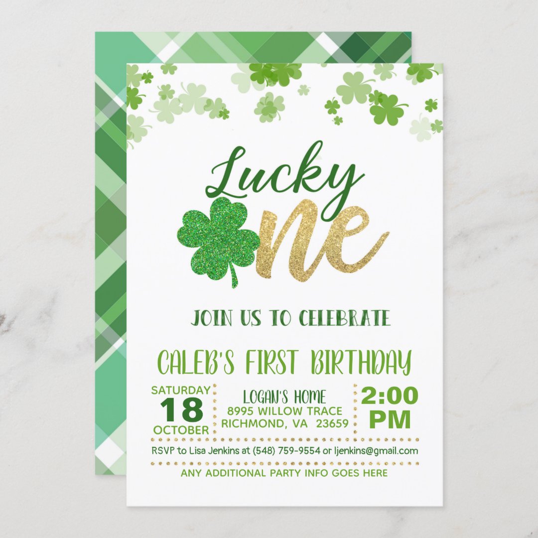 Lucky One Birthday Invitation | Zazzle