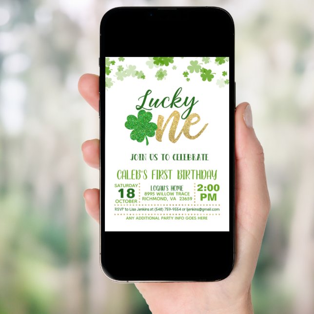 Lucky One Birthday Invitation (Front Digital)