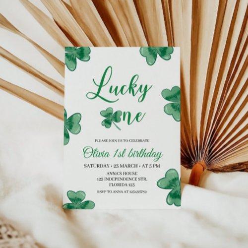 Lucky One Birthday Invitation, St. Patricks Themed Invitation Lucky One Birthday Invitation, St. Patricks Themed Invitation