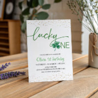 Lucky One Birthday Invitation, St. Patricks Themed