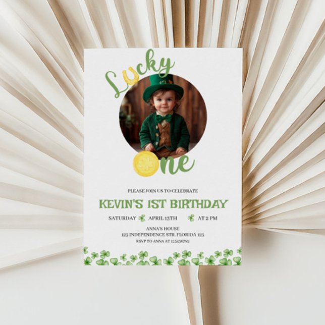 Lucky One Birthday Invitation, St. Patricks Themed Invitation (Creator Uploaded)