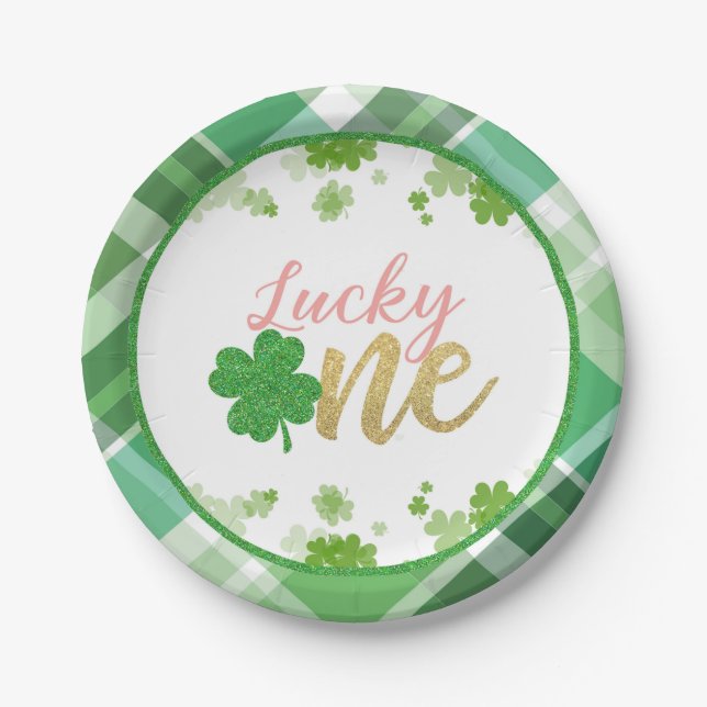 Lucky One Birthday Plate - Girl (Front)