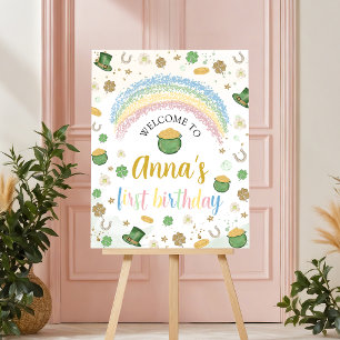 Lucky One Birthday Welcome Sign 16x20