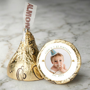 Lucky One Boy First Birthday Photo Chocolate Kiss  Hershey®'s Kisses®