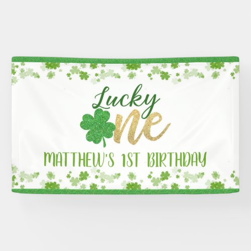 Lucky One First Birthday Banner
