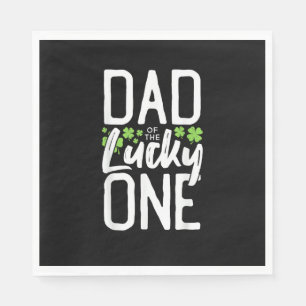 Lucky One First Birthday Dad Family St. Patrick's Napkins