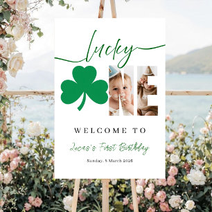 Lucky One First Birthday Personalized Shamrock Foam Board