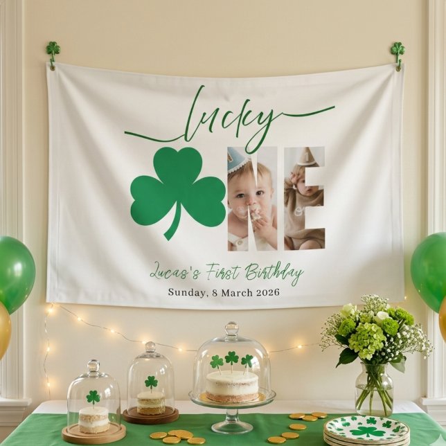 Lucky One First Birthday Personalized Shamrock Pho Banner (Creator Uploaded)