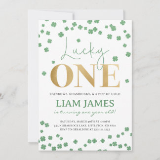 Lucky One First Birthday St. Patrick's Invitation
