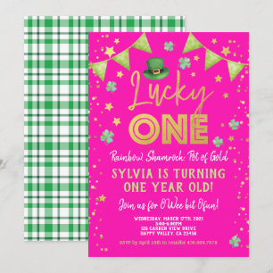 Lucky One Girl First Birthday St Patrick's Day Invitation