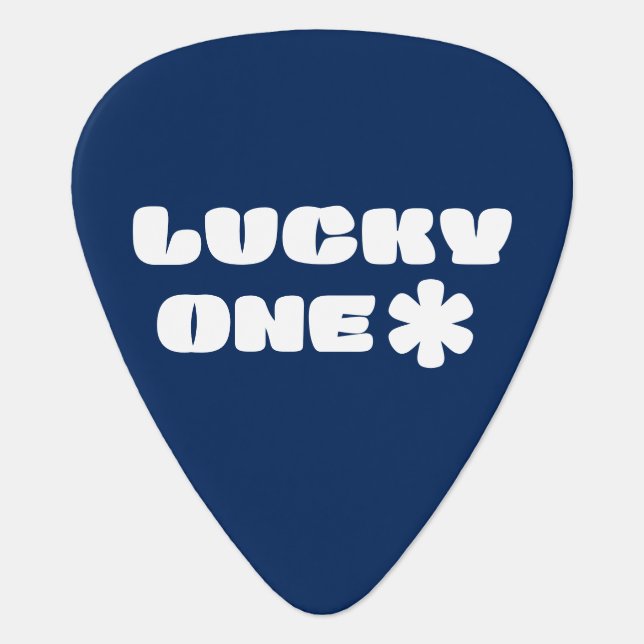 Lucky One Guitar Pick – Blue (Front)