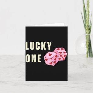 Lucky One Heart Dice Couples Matching Valentines D Card