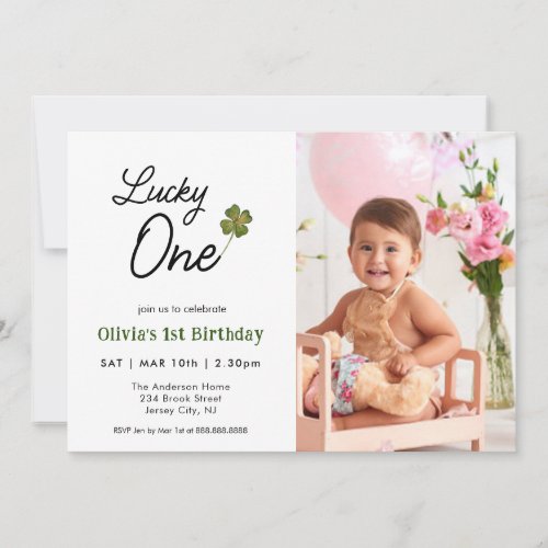 Lucky One Kids 1st birthday Invitation