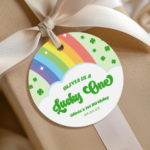 Lucky One Lucky Charm Rainbow 1st Birthday Party Favor Tags