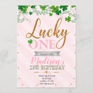 Lucky one party invitation